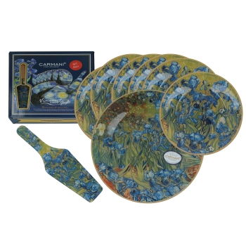 Kpl. patera i 6 talerzyków - V. van Gogh, Irysy (CARMANI)