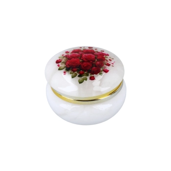 Kasetka alabastrowa okrągła 6cm (w pudełku)