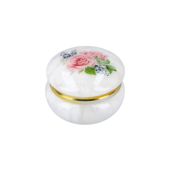 Kasetka alabastrowa okrągła 6cm (w pudełku)