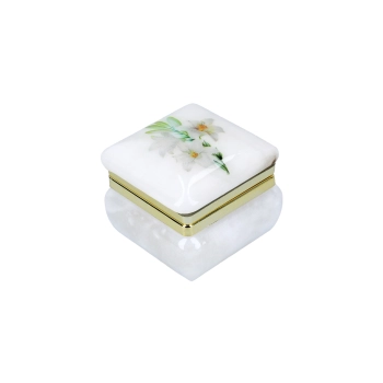 Kasetka alabastrowa kwadratowa 4x4cm (w pudełku)