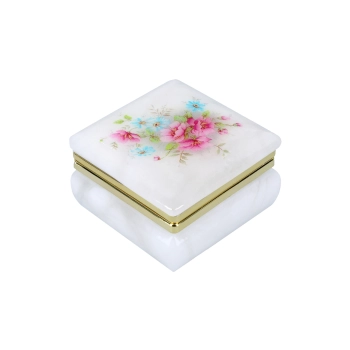 Kasetka alabastrowa kwadratowa 6x6cm (w pudełku)