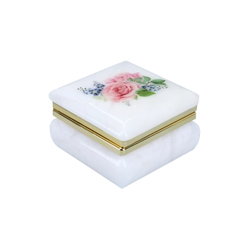 Kasetka alabastrowa kwadratowa 6x6cm (w pudełku)