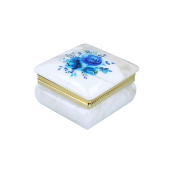 Kasetka alabastrowa kwadratowa 6x6cm (w pudełku)