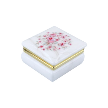 Kasetka alabastrowa kwadratowa 6x6cm (w pudełku)