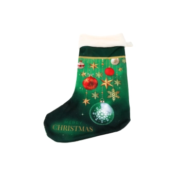 Skarpeta świąteczna, mała - Merry Christmas, zielona (CARMANI)