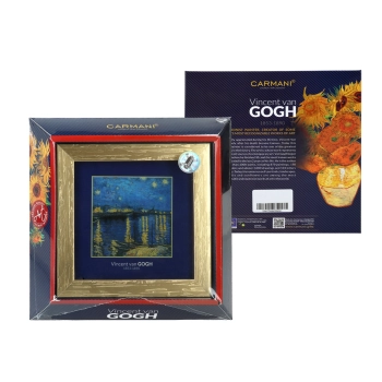 Obrazek - V. van Gogh, Noc nad Rodanem, złota ramka (CARMANI)