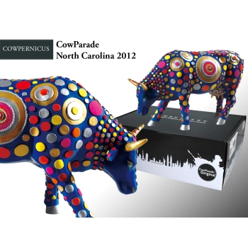 CowParade North Carolina 2012, Cowpernicus, autor: Elizabeth Janeway Hallyburton.