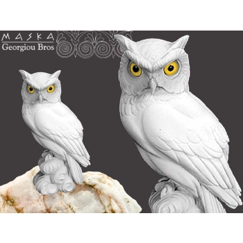Sowa - ptak Ateny -alabaster grecki
