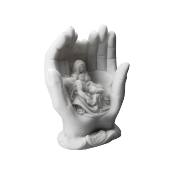 Pieta w dłoniach -alabaster grecki