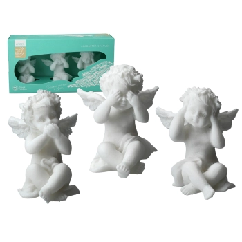 Zestaw 3 aniołków - alabaster grecki