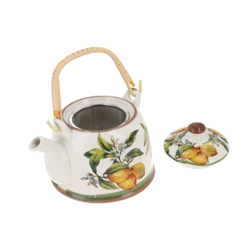 Czajnik ceramiczny z zaparzaczem - Cytryny (CARMANI)