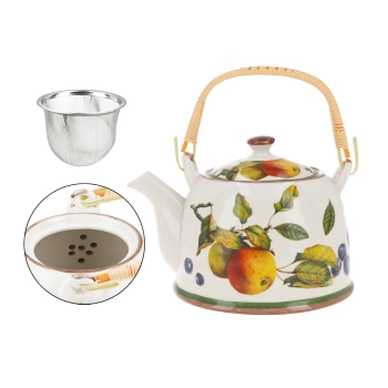Czajnik ceramiczny z zaparzaczem - Owoce (CARMANI)