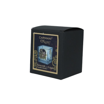 Świecznik szklany + tealight - G. Klimt, Pocałunek (CARMANI)