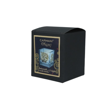 Świecznik szklany + tealight - G. Klimt, Drzewo życia (CARMANI)