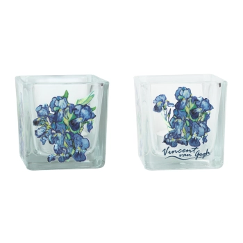 Świecznik szklany + tealight - V. van Gogh, Irysy (CARMANI)