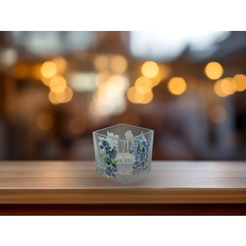 Świecznik szklany + tealight - V. van Gogh, Irysy (CARMANI)