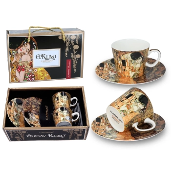 Kpl. 2 filiżanek espresso - G. Klimt, Pocałunek (CARMANI)