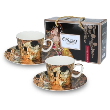 Kpl. 2 filiżanek espresso - G. Klimt, Pocałunek (CARMANI)
