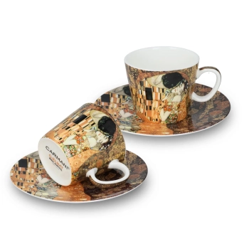 Kpl. 2 filiżanek espresso - G. Klimt, Pocałunek (CARMANI)