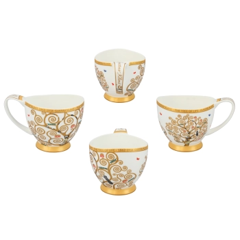 Filiżanka espresso Vanessa - G. Klimt, Drzewo życia, białe tło (CARMANI)