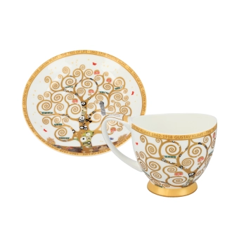 Filiżanka espresso Vanessa - G. Klimt, Drzewo życia, białe tło (CARMANI)
