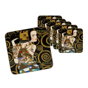 Kpl. 6 podkładek korkowych - G. Klimt, Oczekiwanie (CARMANI)