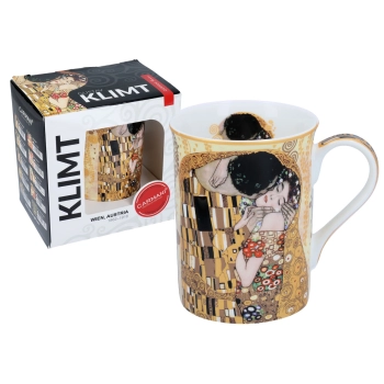Kubek Classic New - G. Klimt, Pocałunek (kremowe tło, CARMANI)