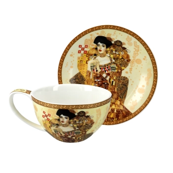 Filiżanka ze spodkiem - G. Klimt, Adela, kremowe tło (CARMANI)