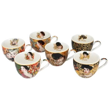 Kpl. 6 filiżanek espresso w okrągłym pudełku - G. Klimt (CARMANI)