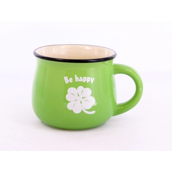 Kubek mały, jasna zieleń - Be happy