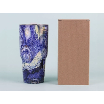 Kubek termiczny z przykrywką - V. van Gogh, Gwiaździsta Noc