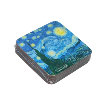 Kpl. 6 podkładek korkowych - V. van Gogh, Gwiaździsta Noc (CARMANI)