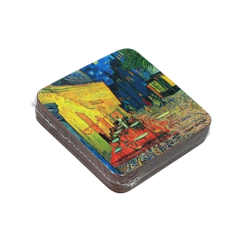 Kpl. 6 podkładek korkowych - V. van Gogh, Taras Kawiarni w Nocy (CARMANI)