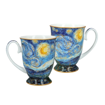 Kpl. 2 kubków w sercu - V. van Gogh, Gwiaździsta noc (CARMANI)
