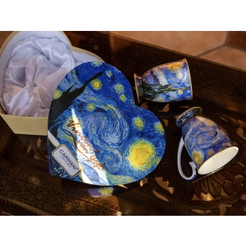 Kpl. 2 kubków w sercu - V. van Gogh, Gwiaździsta noc (CARMANI)