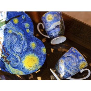 Kpl. 2 kubków w sercu - V. van Gogh, Gwiaździsta noc (CARMANI)