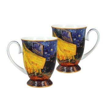 Kpl. 2 kubków w sercu - V. van Gogh, Taras kawiarni nocą (CARMANI)