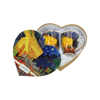 Kpl. 2 kubków w sercu - V. van Gogh, Taras kawiarni nocą (CARMANI)