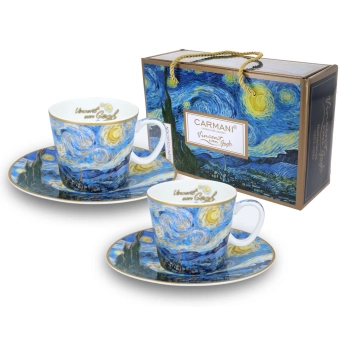 Kpl. 2 filiżanek espresso - V. van Gogh, Gwiaździsta noc (CARMANI)