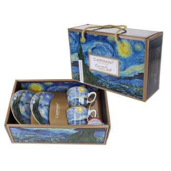Kpl. 2 filiżanek espresso - V. van Gogh, Gwiaździsta noc (CARMANI)