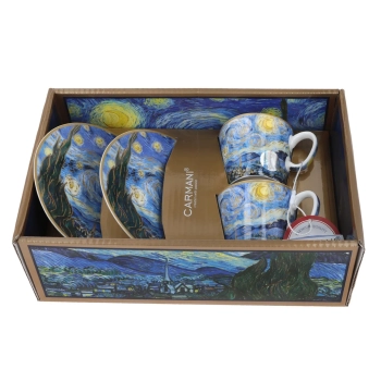 Kpl. 2 filiżanek espresso - V. van Gogh, Gwiaździsta noc (CARMANI)