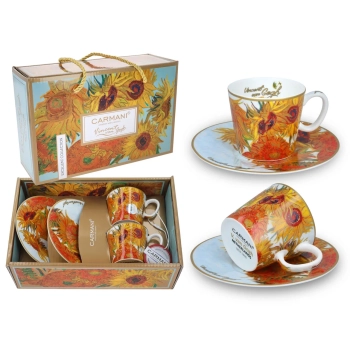 Kpl. 2 filiżanek espresso - V. van Gogh, Słoneczniki (CARMANI)