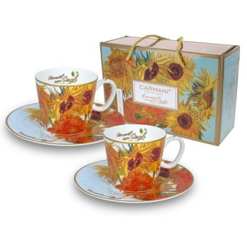 Kpl. 2 filiżanek espresso - V. van Gogh, Słoneczniki (CARMANI)