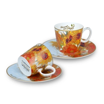 Kpl. 2 filiżanek espresso - V. van Gogh, Słoneczniki (CARMANI)