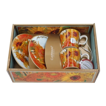 Kpl. 2 filiżanek espresso - V. van Gogh, Słoneczniki (CARMANI)