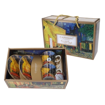 Kpl. 2 filiżanek espresso - V. van Gogh, Taras kawiarni nocą (CARMANI)