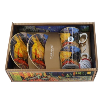Kpl. 2 filiżanek espresso - V. van Gogh, Taras kawiarni nocą (CARMANI)