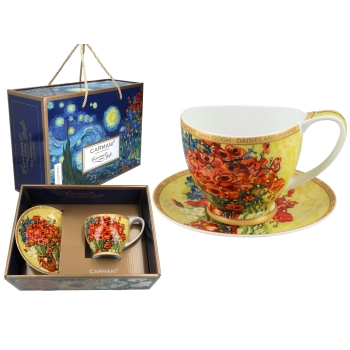 Filiżanka Big Vanessa - V. van Gogh, Czerwone maki i stokrotki (CARMANI)
