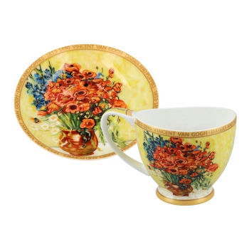 Filiżanka Big Vanessa - V. van Gogh, Czerwone maki i stokrotki (CARMANI)