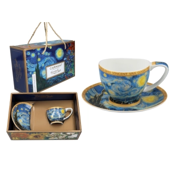 Filiżanka espresso Vanessa - V. van Gogh, Gwiaździsta Noc (CARMANI)